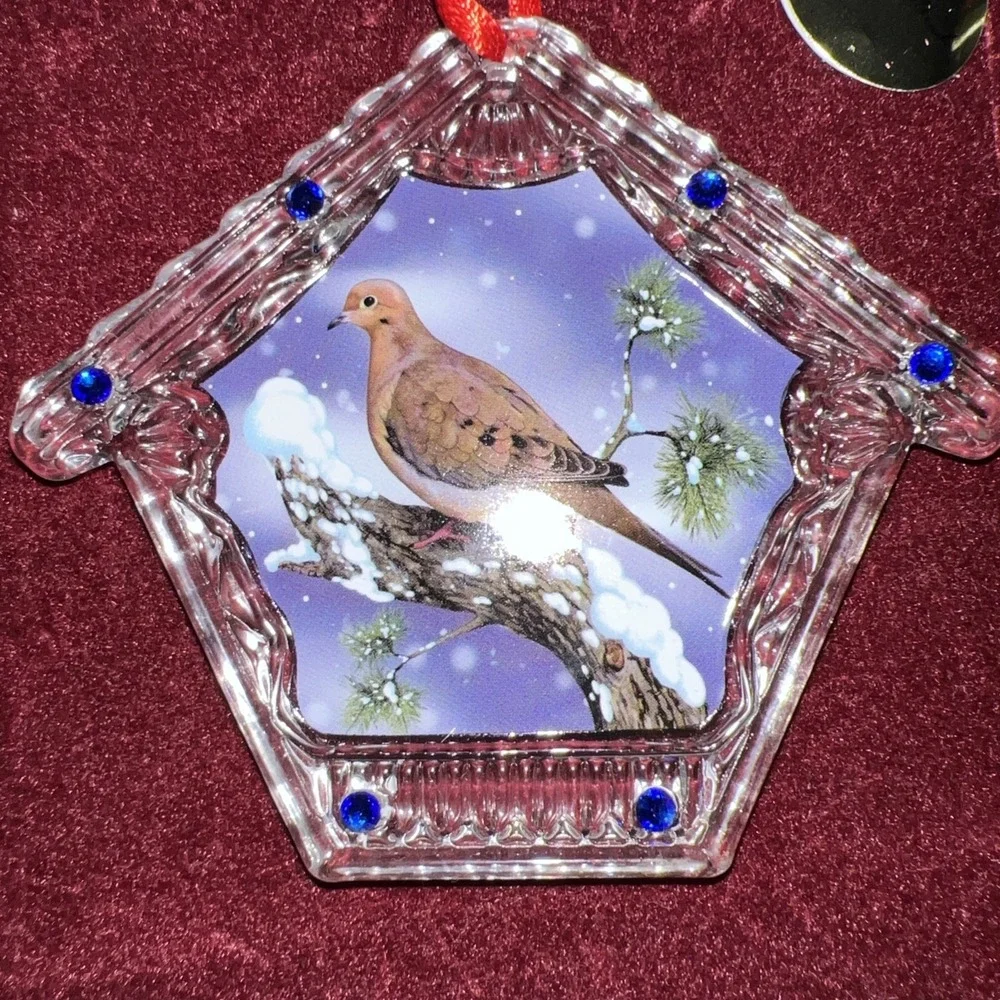 Collection of 6 Danbury Mint‎ Song Bird Crystal Christmas Ornaments